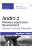 Android Wireless Application Development Volume I: Android Essentials