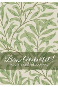 Bon Appétit! Favorite Recipes Journal