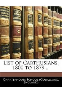 List of Carthusians, 1800 to 1879 ...