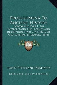 Prolegomena To Ancient History
