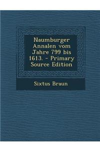 Naumburger Annalen Vom Jahre 799 Bis 1613.