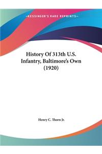 History Of 313th U.S. Infantry, Baltimore's Own (1920)