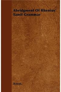 Abridgment Of Rhenius' Tamil Grammar