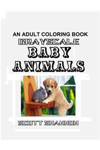 An Adult Coloring Book - Grayscale Baby Animals