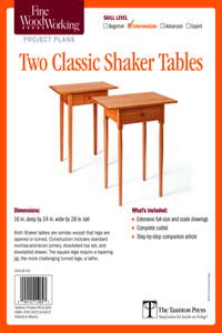 Fine Woodworking's Two Classic Shaker Tables Plan