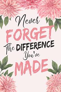 Never forget the difference you've made