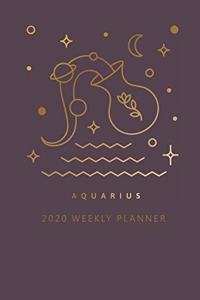 Aquarius 2020 Weekly Planner (Burgundy)