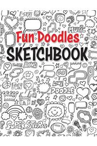 Fun Doodles Sketch Book for Kids 102 Pages of Blank Paper for Drawing ( 8.5x11