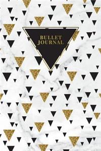 Bullet Journal: Marble + Gold Trendy Journal - 120-Page 1/2 Inch Dot Grid Notebook- 6 X 9 Marble & Gold Perfect Bound Softcover