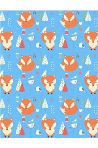 My Big Fat Bullet Journal Fox in Winter Pattern - Blue