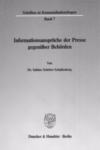 Informationsanspruche Der Presse Gegenuber Behorden
