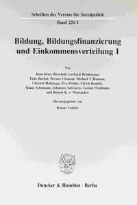 Bildung, Bildungsfinanzierung Und Einkommensverteilung I