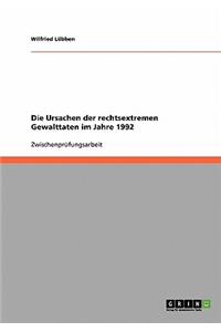 Ursachen der rechtsextremen Gewalttaten im Jahre 1992