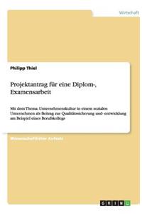 Projektantrag für eine Diplom-, Examensarbeit