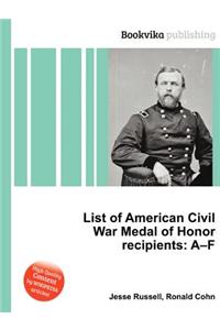 List of American Civil War Medal of Honor Recipients