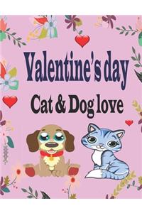 Valentine's day cat & dog love