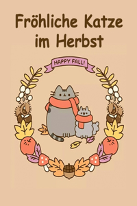 Fröhliche Katze im Herbst Happy Fall