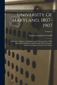 University Of Maryland, 1807-1907