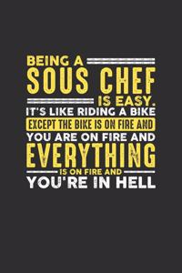 Being a Sous Chef is Easy. It's like riding a bike Except the bike is on fire and you are on fire and everything is on fire and you're in hell