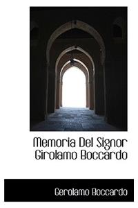 Memoria del Signor Girolamo Boccardo