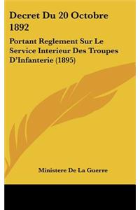 Decret Du 20 Octobre 1892