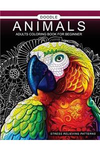 Doodle Animals Adults Coloring Book for beginner