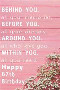Behind You All Your Memories Before You All Your Dreams Happy Birthday