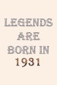 Legends Are Born In 1931 Notebook