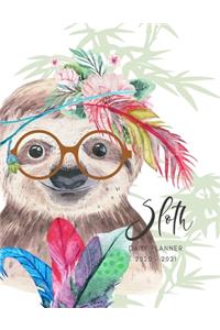 2020 2021 15 Months Sloth Watercolor Daily Planne