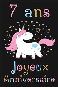 7 ans Joyeux Anniversaire: Cadeau Anniversaire Fille 7 ans