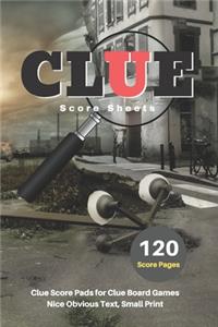 Clue Score Sheets