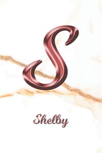 Shelby: Sketchbook - Blank Imaginative Sketch Book Paper - Letter S Rose Gold White Marble Pink Effect Cover - Teach & Practice Drawing for Experienced & As