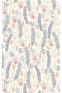 Pale Coral Flora - Lined Notebook with Margins - 5x8