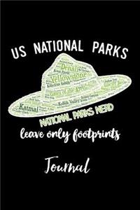 US National Parks Leave Only Footprints Journal