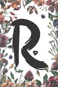 R: Classic Vintage Floral Personalized Monogram Journal R Initial