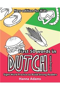 First 50 words in Dutch coloring book