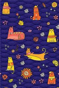Bullet Journal Notebook for Cat Lovers Cute Cats Pattern 2