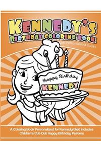 Kennedy's Birthday Coloring Book Kids Personalized Books