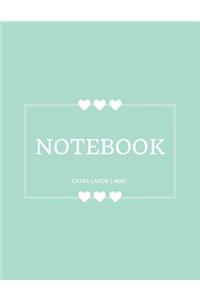Notebook Extra Large: Mint: Notebook 8.5 X 11: Notebook 400 Pages