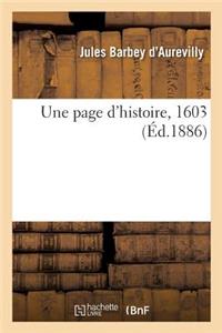 page d'histoire, 1603