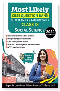 Oswal - Gurukul Social Science Most Likely CBSE Question Bank for Class 9 Exam 2024 - Chapterwise & Categorywise, New Paper Pattern (MCQs, Case, Assertion & Reasoning, NCERT Questions)