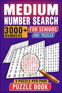 Medium Number Search Puzzle Book For Seniors