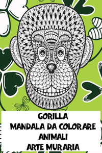 Mandala da colorare - Arte muraria - Animali - Gorilla