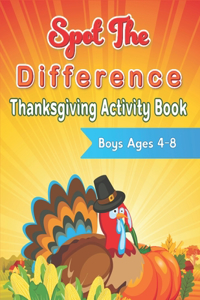 Spot the Difference Thanksgiving Activity Book Ages 4-8