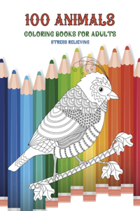 Stress Relieving Coloring Books for Adults - 100 Animals