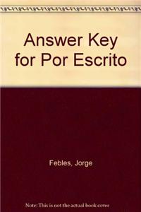 Answer Key for Por Escrito