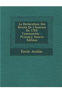 La Declaration Des Droits de L'Homme de 1793