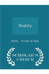 Duality - Scholar's Choice Edition