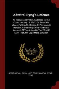 Admiral Byng's Defence