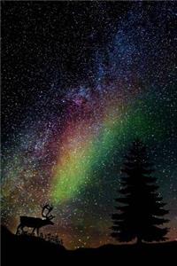 A Stag, the Aurora Borealis, and the Stars at Night Nature Journal